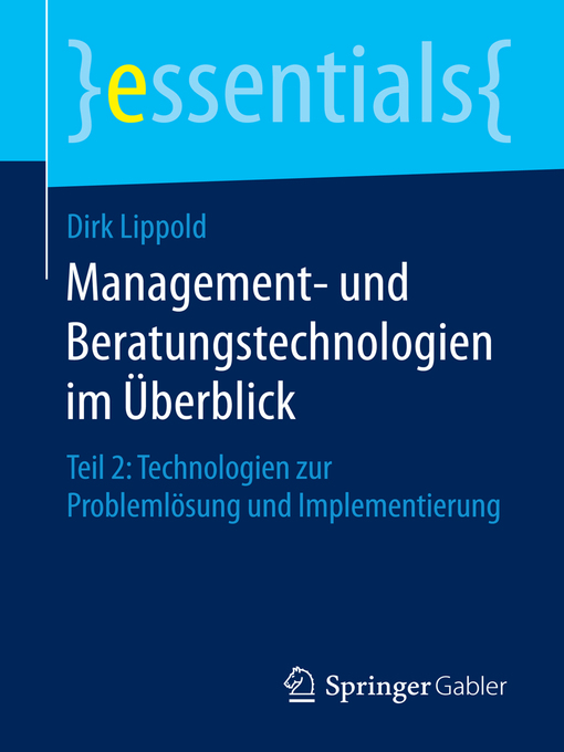 Title details for Management- und Beratungstechnologien im Überblick by Dirk Lippold - Available